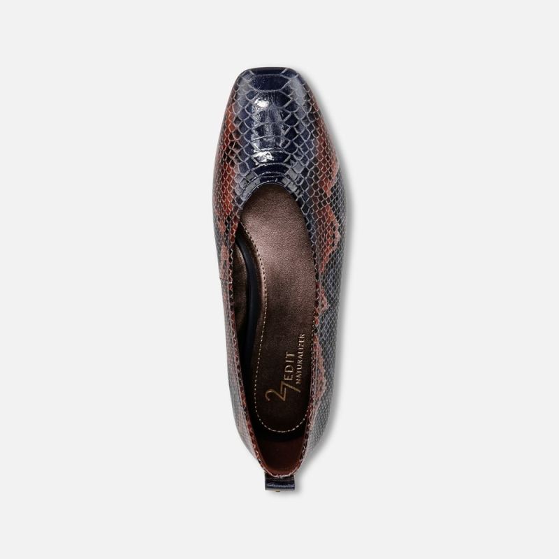 Naturalizer Women's 27 Edit Carla Flat - Blue Snake Print Leather