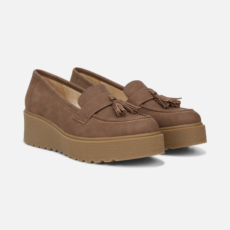 Naturalizer Women's SOUL Josie Lug Loafer - Cinnamon Brown Synthetic