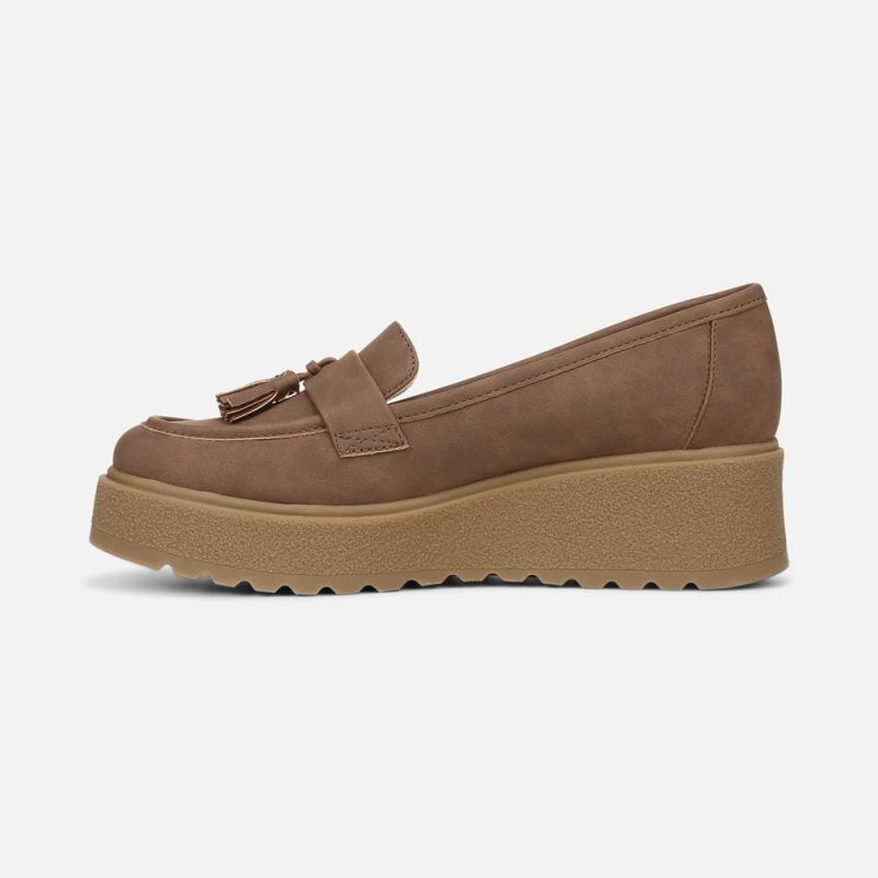 Naturalizer Women's SOUL Josie Lug Loafer - Cinnamon Brown Synthetic