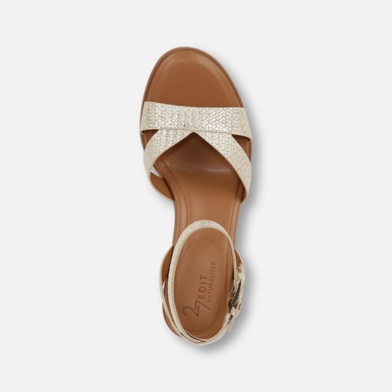 Naturalizer Women's 27 EDIT Yumi Ankle Strap Sandal - Cremosa Taupe Leather