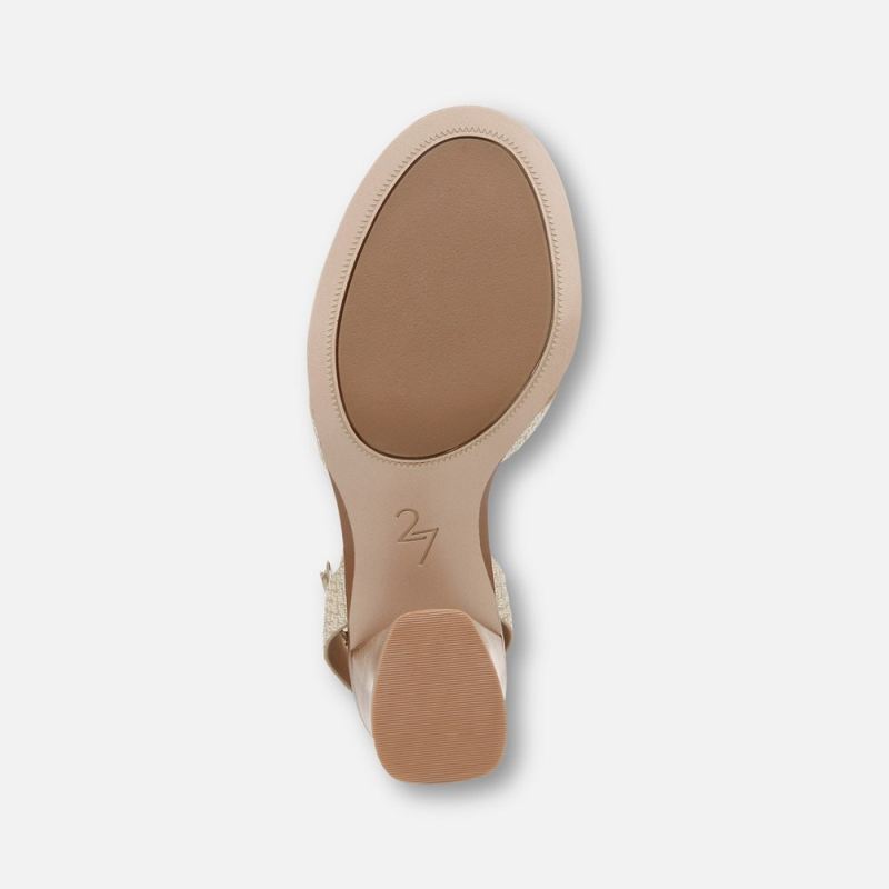 Naturalizer Women's 27 EDIT Yumi Ankle Strap Sandal - Cremosa Taupe Leather