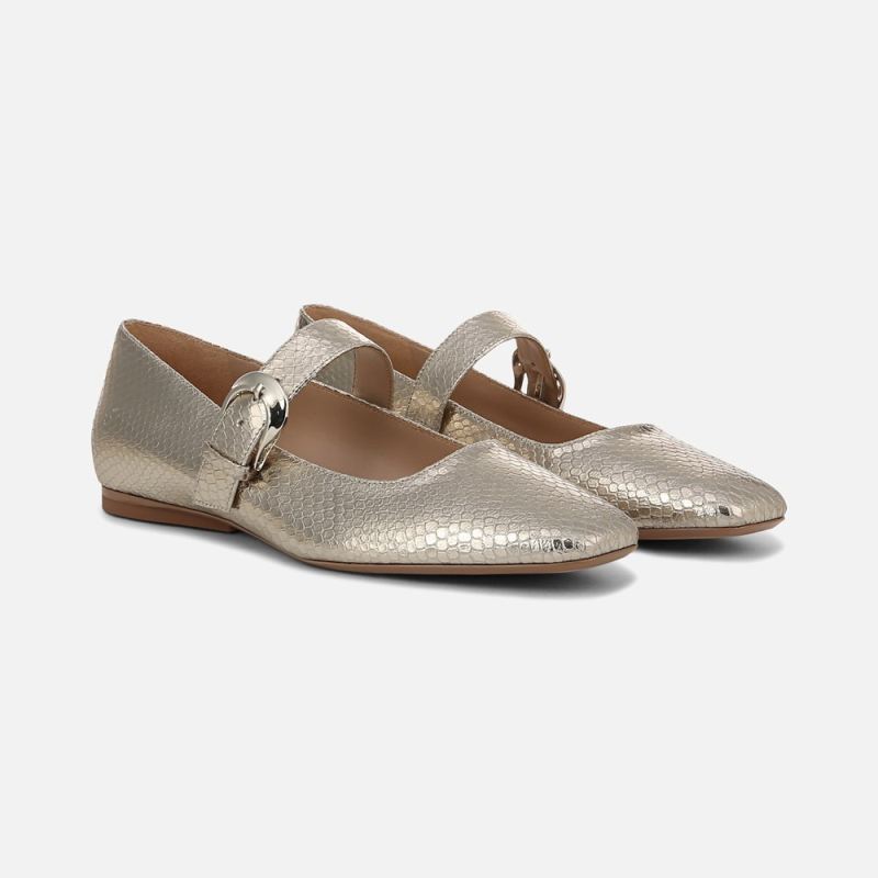Naturalizer Women's 27 EDIT Carter Mary Jane - Champagne Metallic Snake Print Leather