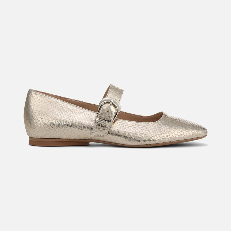 Naturalizer Women's 27 EDIT Carter Mary Jane - Champagne Metallic Snake Print Leather