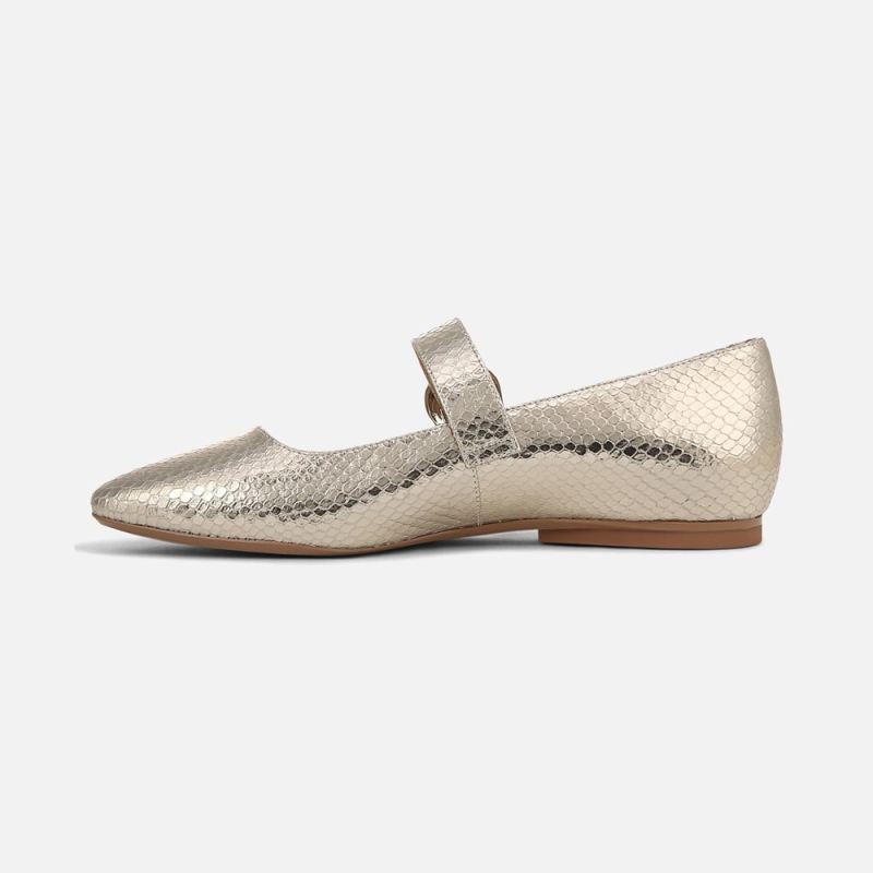 Naturalizer Women's 27 EDIT Carter Mary Jane - Champagne Metallic Snake Print Leather