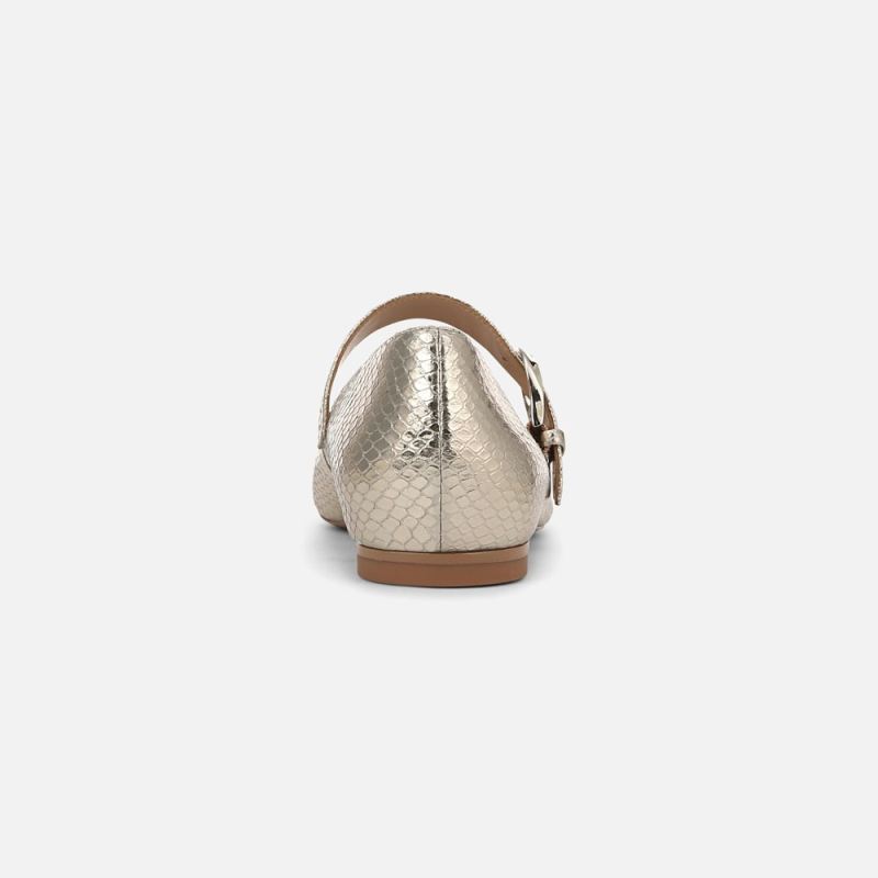 Naturalizer Women's 27 EDIT Carter Mary Jane - Champagne Metallic Snake Print Leather