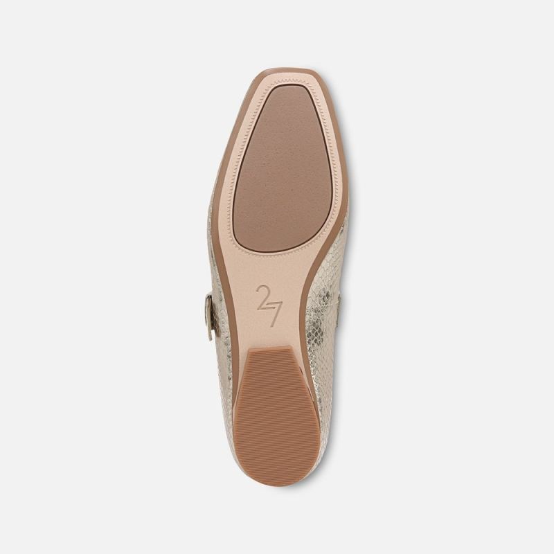 Naturalizer Women's 27 EDIT Carter Mary Jane - Champagne Metallic Snake Print Leather