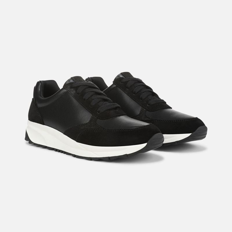 Naturalizer Women's Shay Lace Up Sneaker - Black Leather