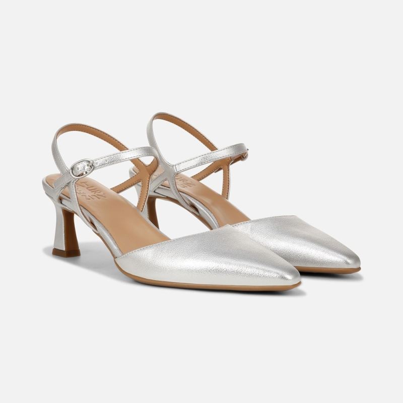 Naturalizer Women's Tara Dress Shoe - Silver Faux Leather
