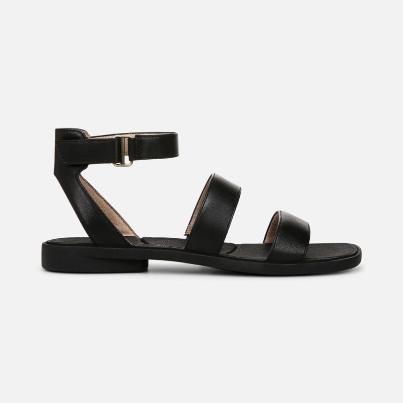 Naturalizer Women's SOUL Fiesta Strappy Sandal - Black Faux Leather