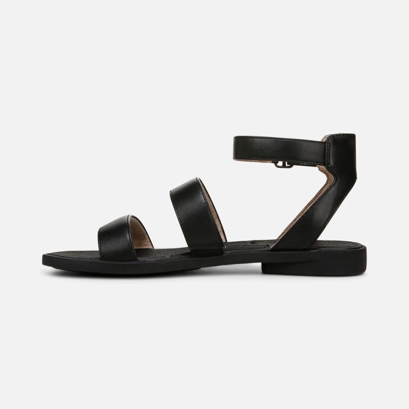 Naturalizer Women's SOUL Fiesta Strappy Sandal - Black Faux Leather
