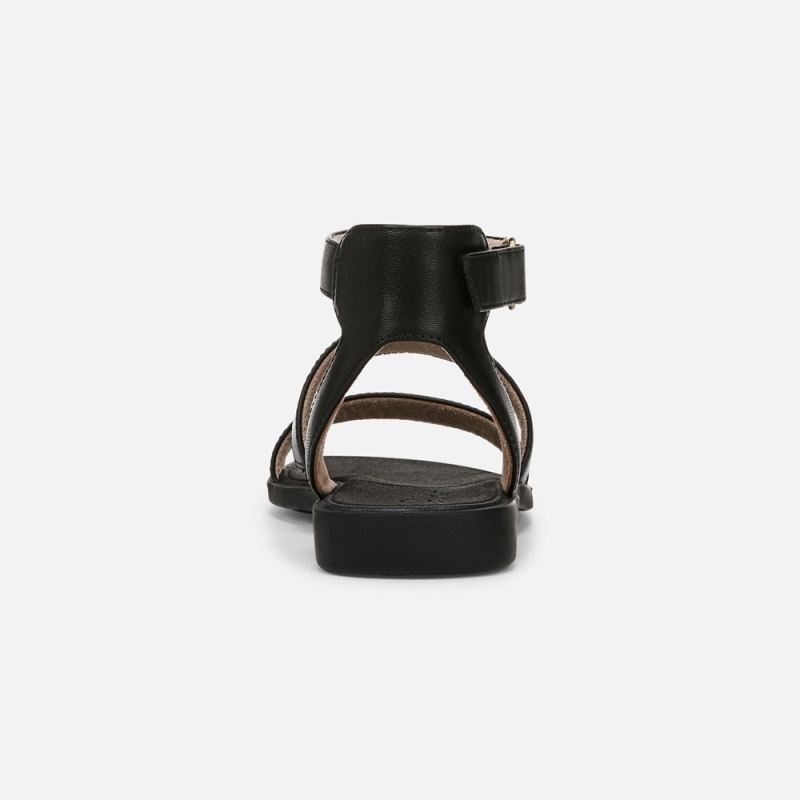 Naturalizer Women's SOUL Fiesta Strappy Sandal - Black Faux Leather