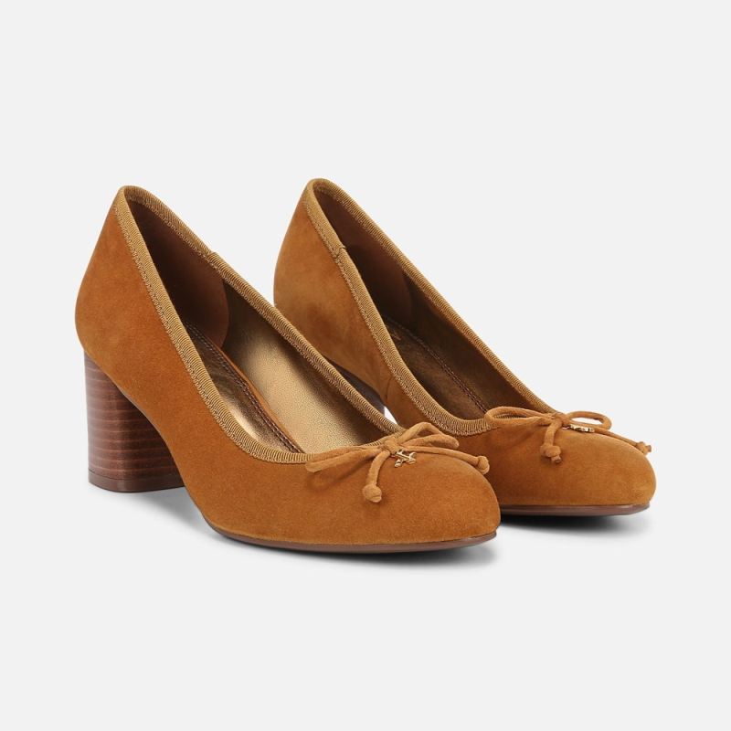 Naturalizer Women's Sienna Block Heel Pump - Dark Saffron Yellow Suede