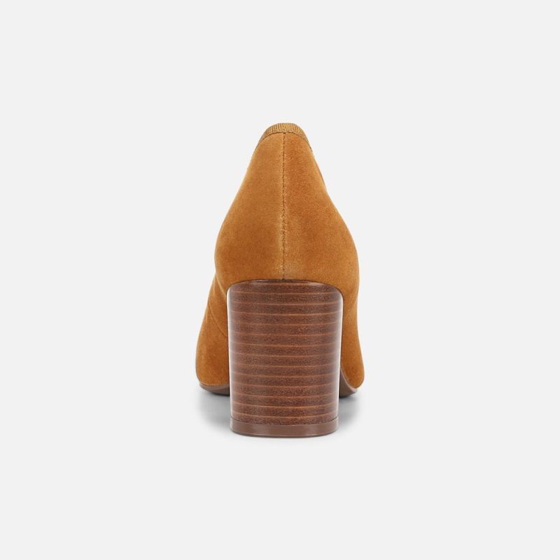 Naturalizer Women's Sienna Block Heel Pump - Dark Saffron Yellow Suede