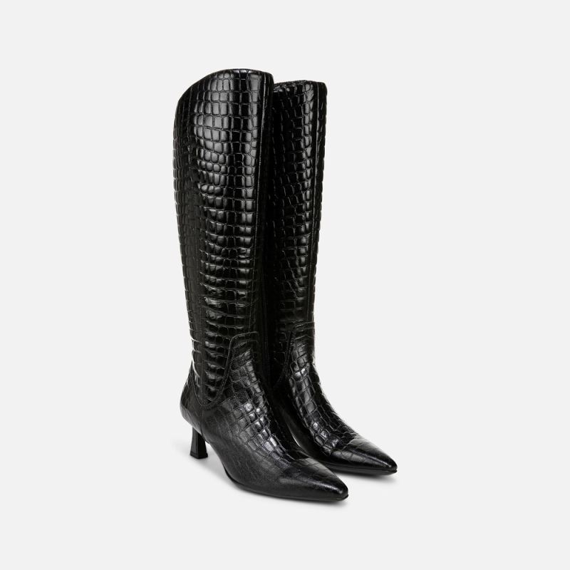 Naturalizer Women's Deesha Narrow Calf Knee High Boot - Black Croco Leather