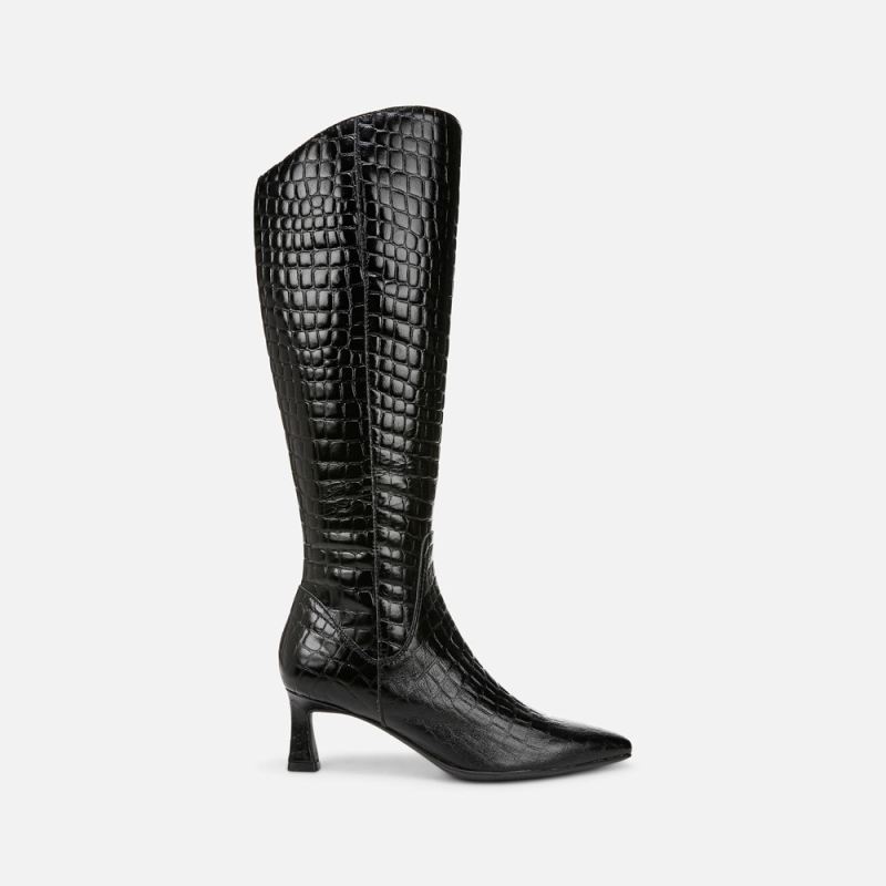 Naturalizer Women's Deesha Narrow Calf Knee High Boot - Black Croco Leather