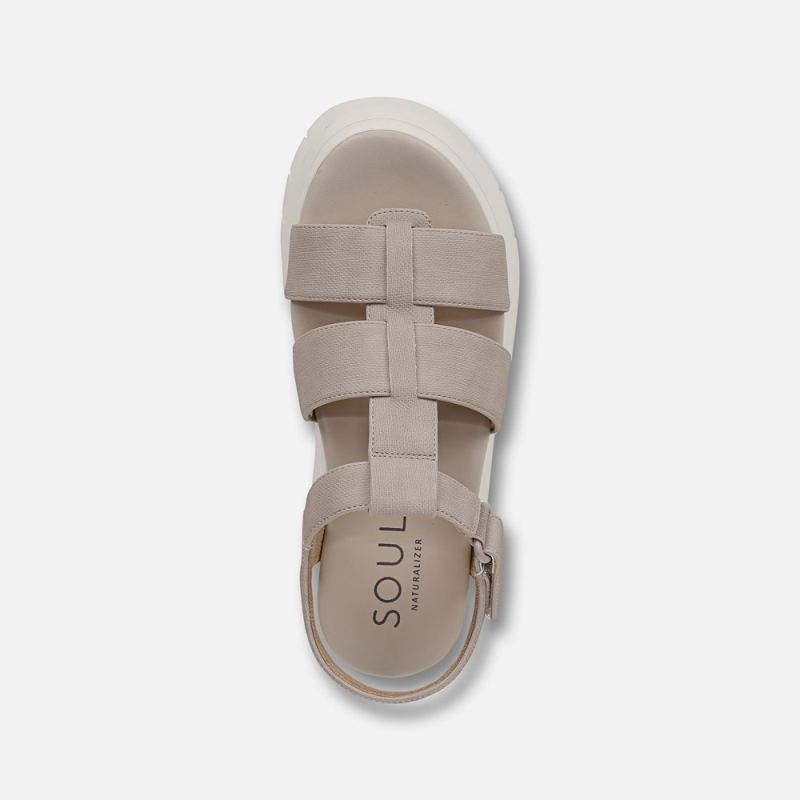 Naturalizer Women's SOUL Pippa Sandal - Dark Porcelain Faux Leather