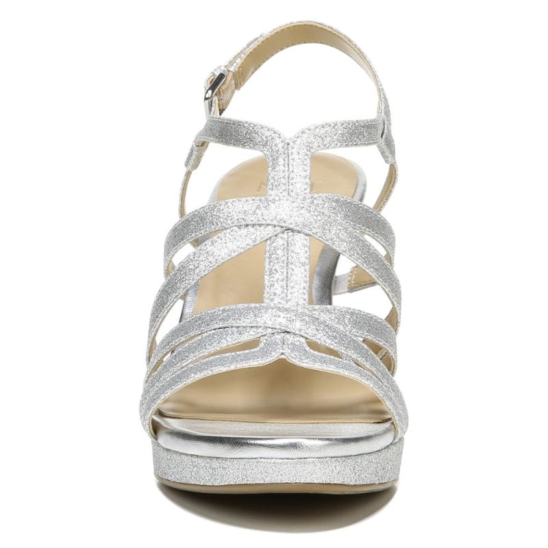 Naturalizer Women's Baylor Dress Sandal - Silver Glitter Synthetic