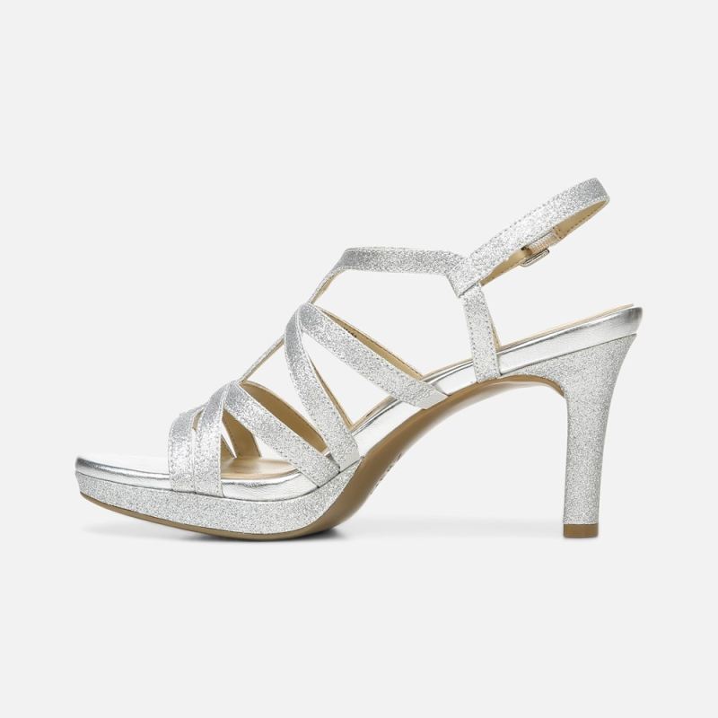 Naturalizer Women's Baylor Dress Sandal - Silver Glitter Synthetic