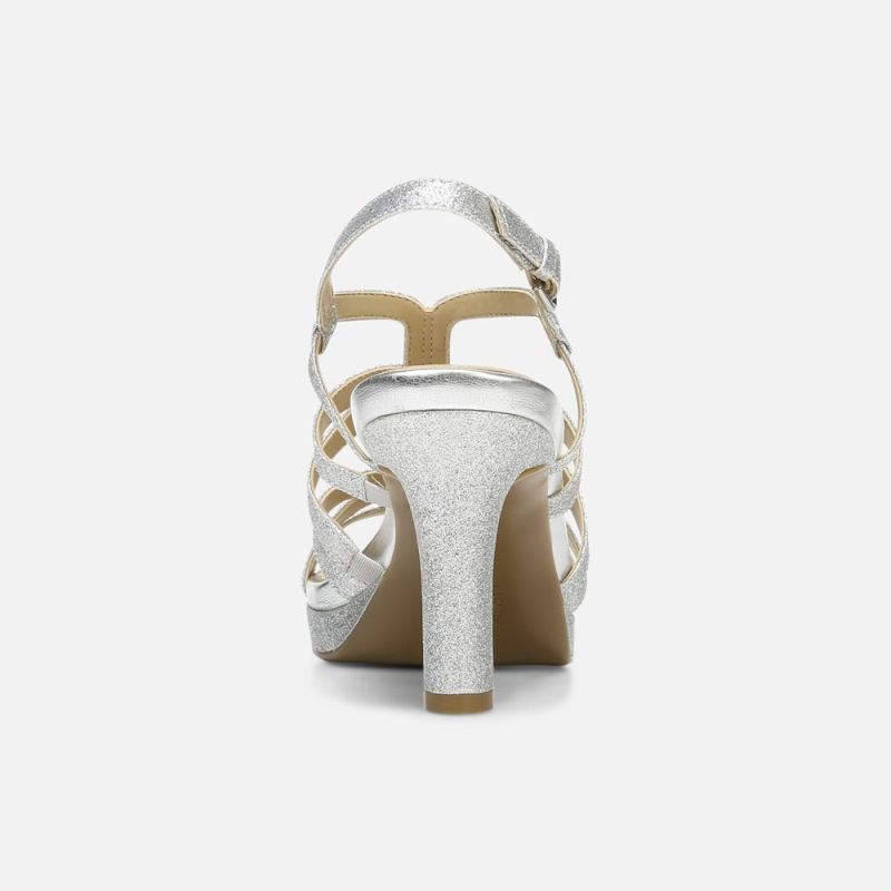 Naturalizer Women's Baylor Dress Sandal - Silver Glitter Synthetic