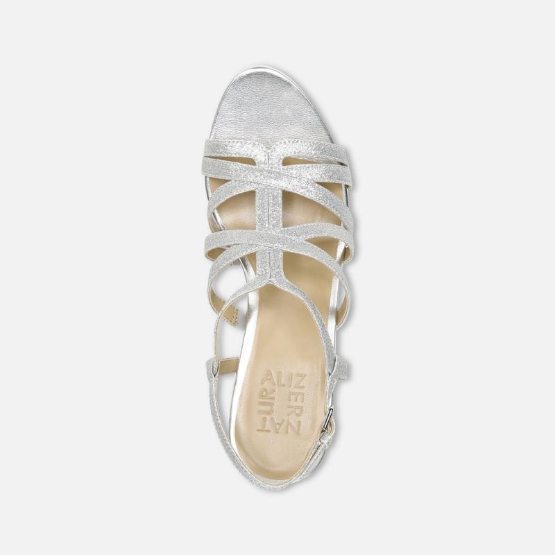 Naturalizer Women's Baylor Dress Sandal - Silver Glitter Synthetic