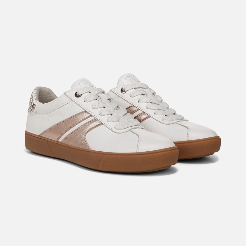 Naturalizer Women's Medina Lace Up Sneaker - Warm White / Rose Gold Leather