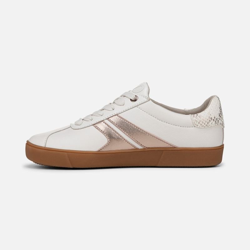 Naturalizer Women's Medina Lace Up Sneaker - Warm White / Rose Gold Leather