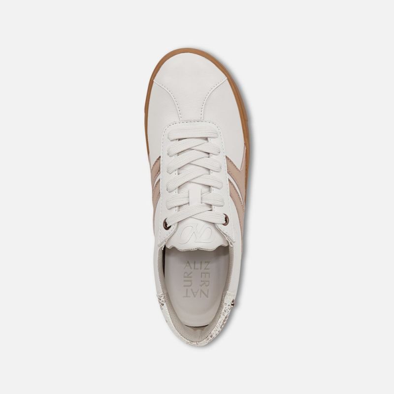 Naturalizer Women's Medina Lace Up Sneaker - Warm White / Rose Gold Leather