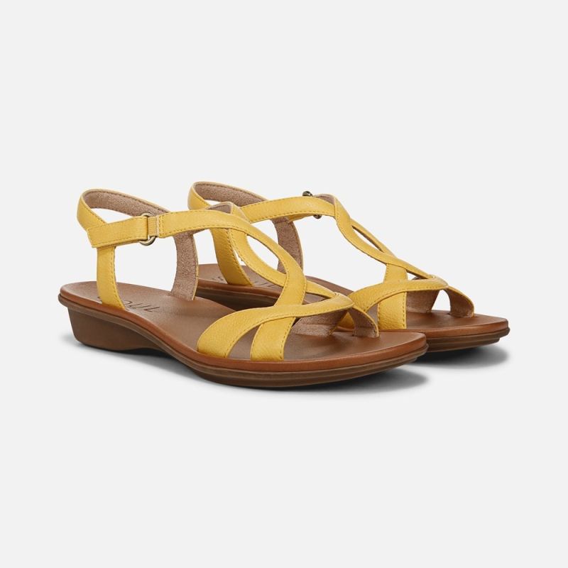 Naturalizer Women's SOUL Solo Sandal - Yellow Faux Leather