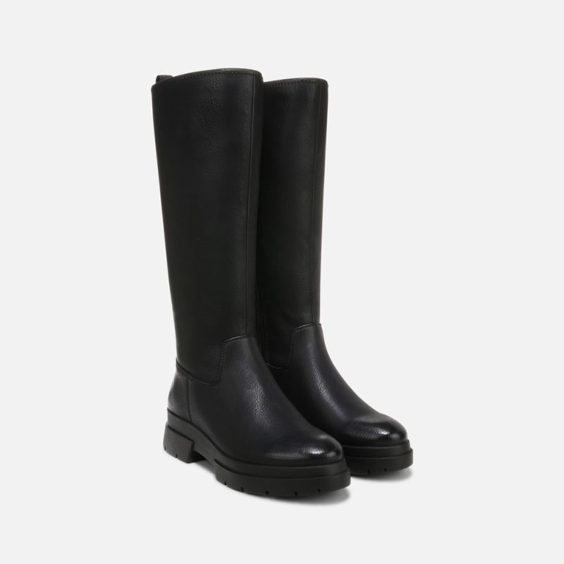 Naturalizer Women's SOUL Orchid Weather Resistant Wide Calf Boot - Black Smooth Faux Leather
