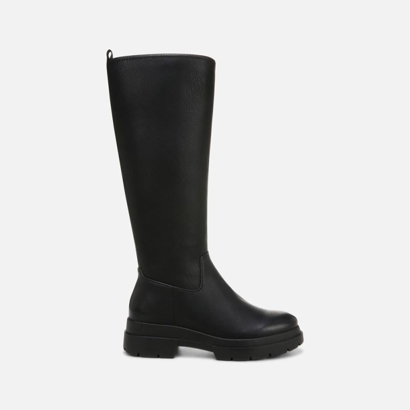 Naturalizer Women's SOUL Orchid Weather Resistant Wide Calf Boot - Black Smooth Faux Leather