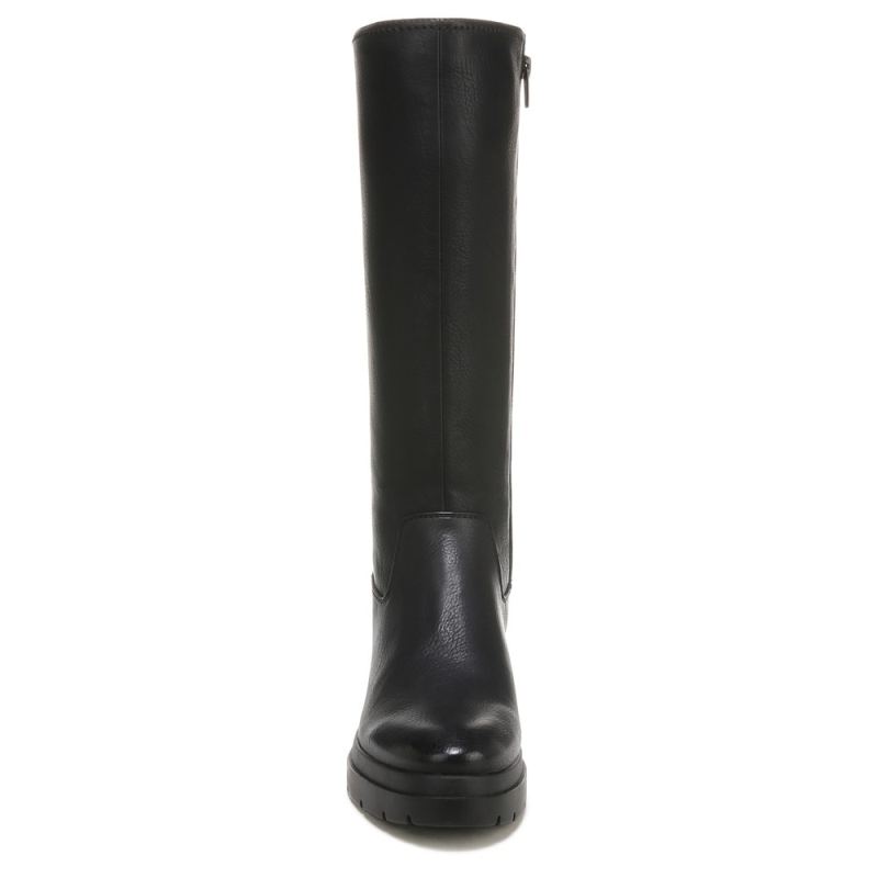 Naturalizer Women's SOUL Orchid Weather Resistant Wide Calf Boot - Black Smooth Faux Leather
