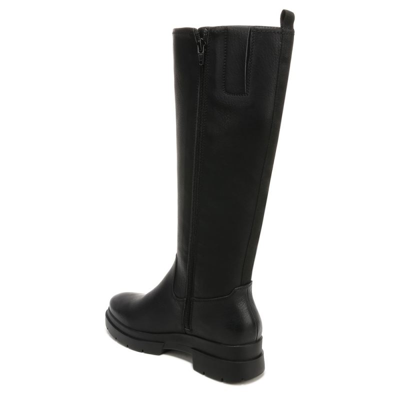 Naturalizer Women's SOUL Orchid Weather Resistant Wide Calf Boot - Black Smooth Faux Leather