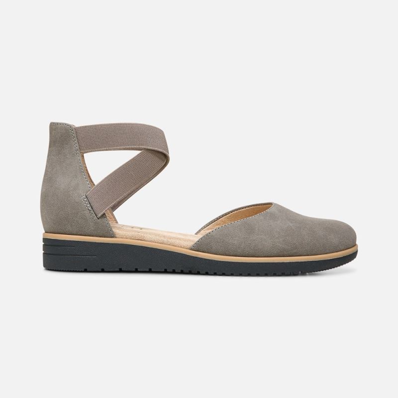 Naturalizer Women's SOUL Intro Flat - Grey Synthetic Nubuck