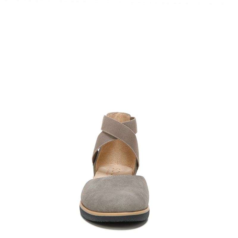 Naturalizer Women's SOUL Intro Flat - Grey Synthetic Nubuck