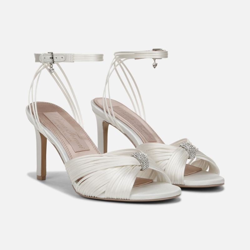 Naturalizer Women's Cariad Ankle Strap Dress Heel - Silk White Fabric