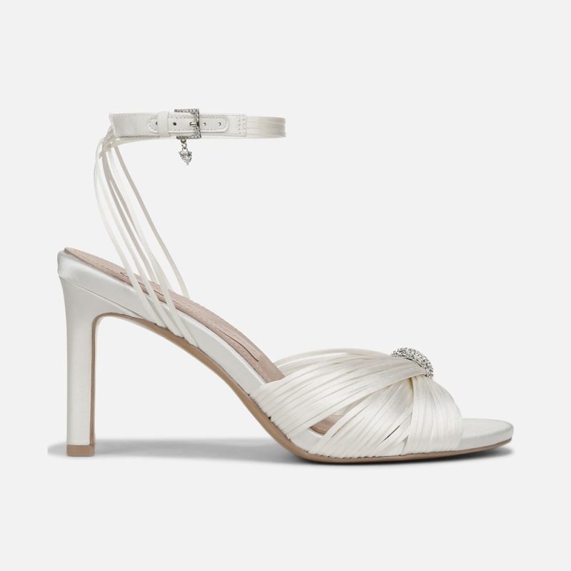 Naturalizer Women's Cariad Ankle Strap Dress Heel - Silk White Fabric