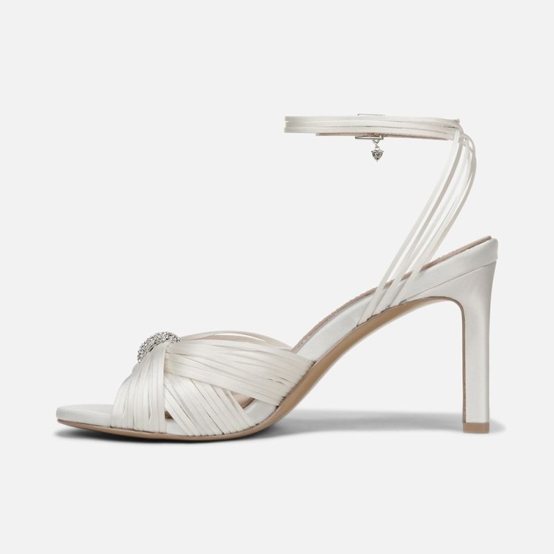 Naturalizer Women's Cariad Ankle Strap Dress Heel - Silk White Fabric