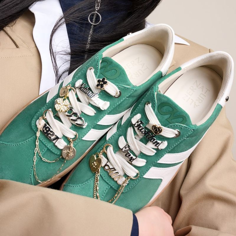 Naturalizer Women's Medina Lace Up Sneaker - Lilypad Green Suede