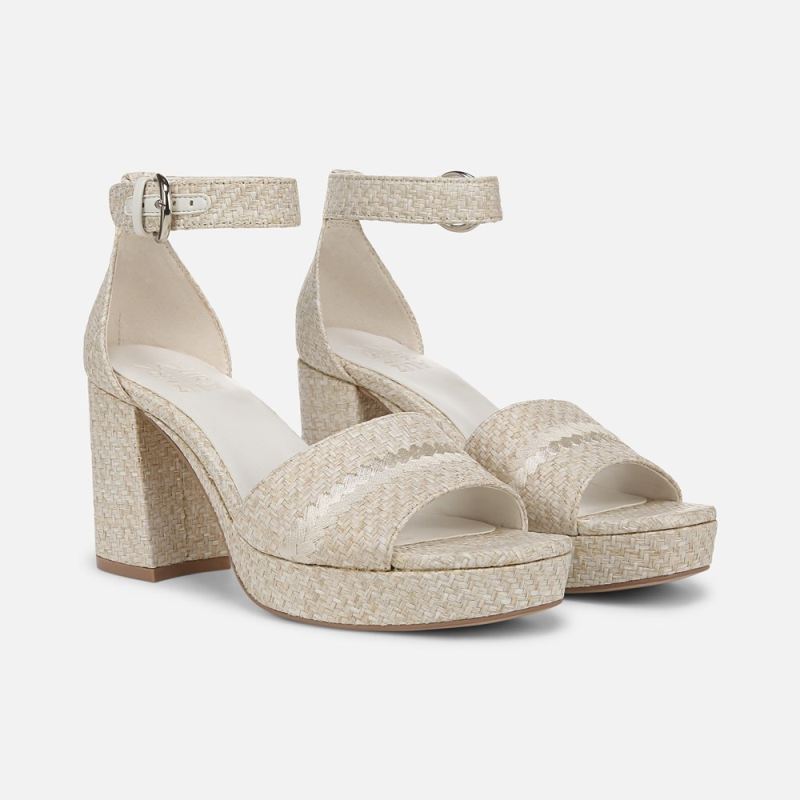 Naturalizer Women's Pearlyn Dress Sandal - Eggshell Beige Raffia