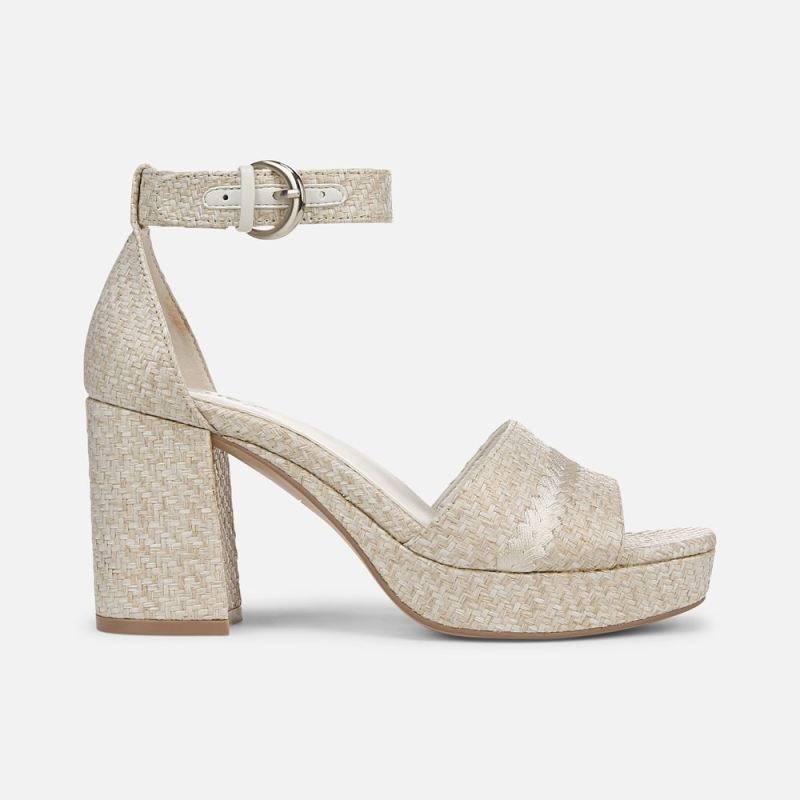 Naturalizer Women's Pearlyn Dress Sandal - Eggshell Beige Raffia