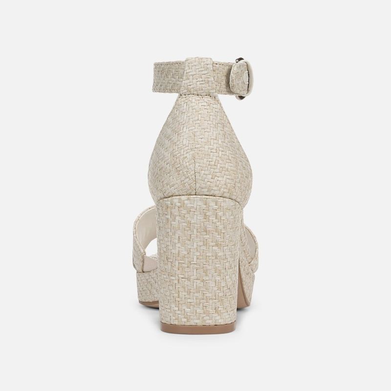 Naturalizer Women's Pearlyn Dress Sandal - Eggshell Beige Raffia