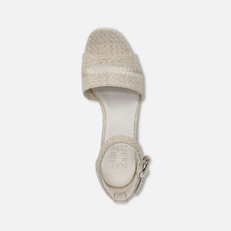 Naturalizer Women's Pearlyn Dress Sandal - Eggshell Beige Raffia
