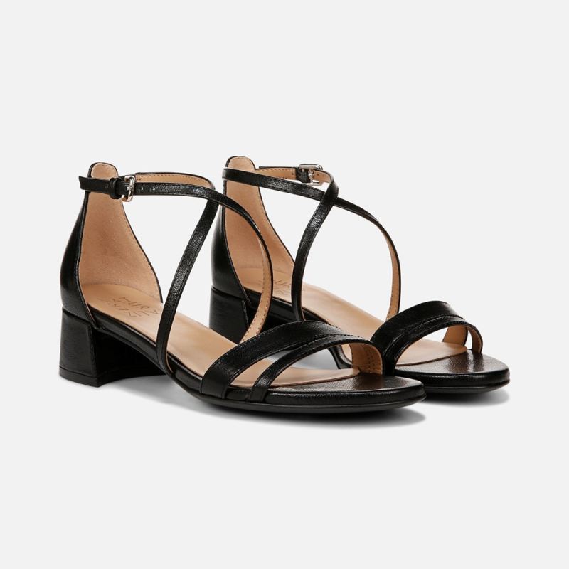 Naturalizer Women's June Dress Sandal - Black Leather