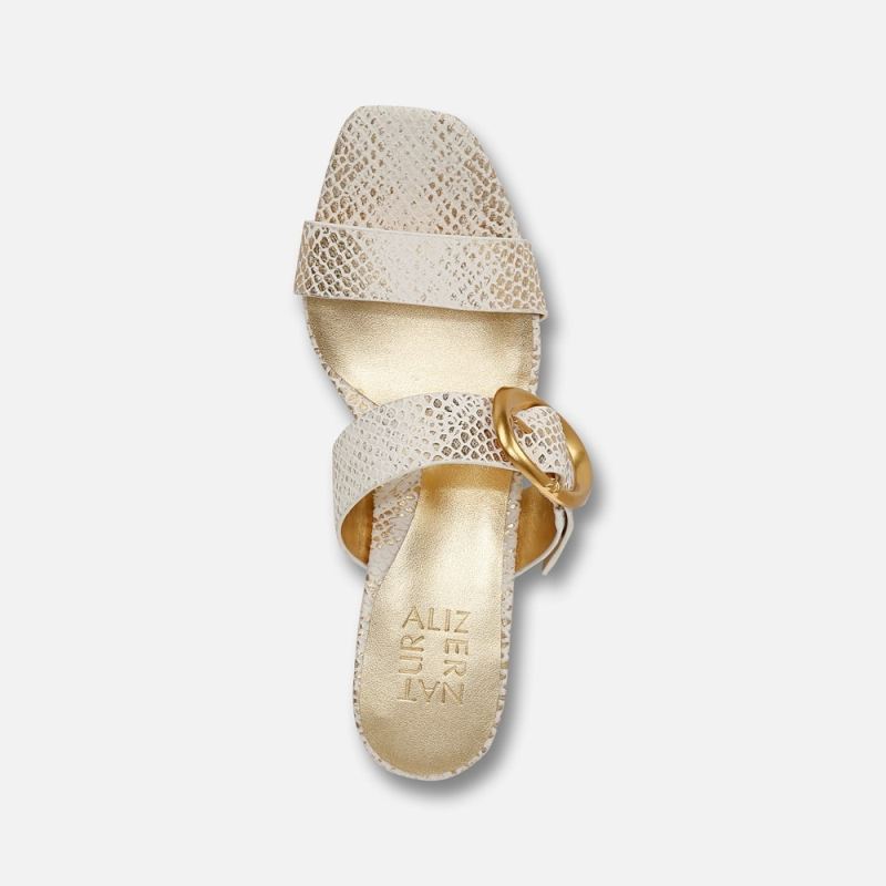 Naturalizer Women's Ida Dress Sandal - White Gold Snake Print Leather