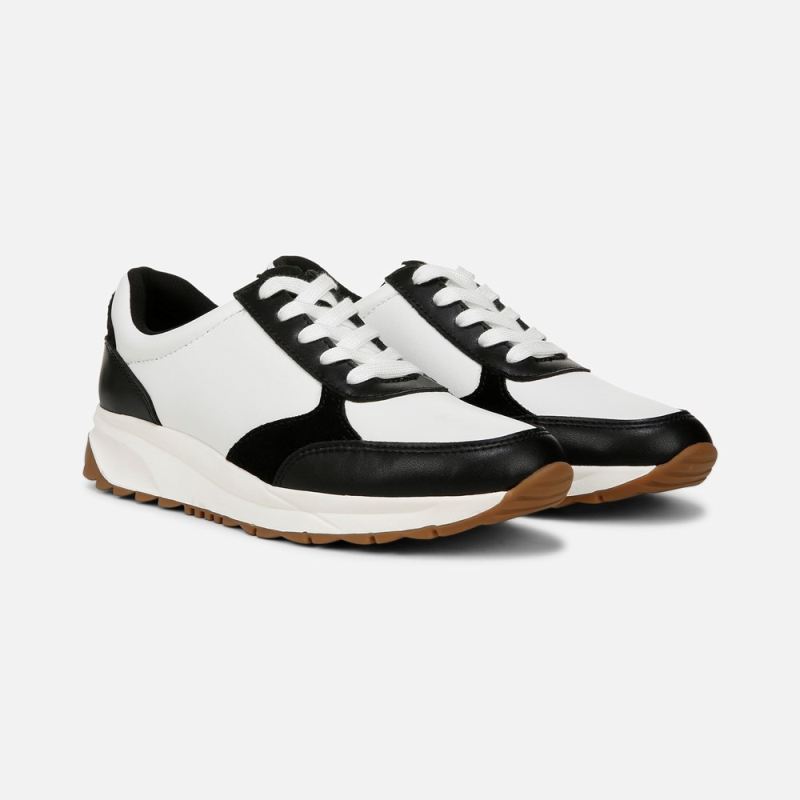 Naturalizer Women's Shay Lace Up Sneaker - Warm White / Black Leather
