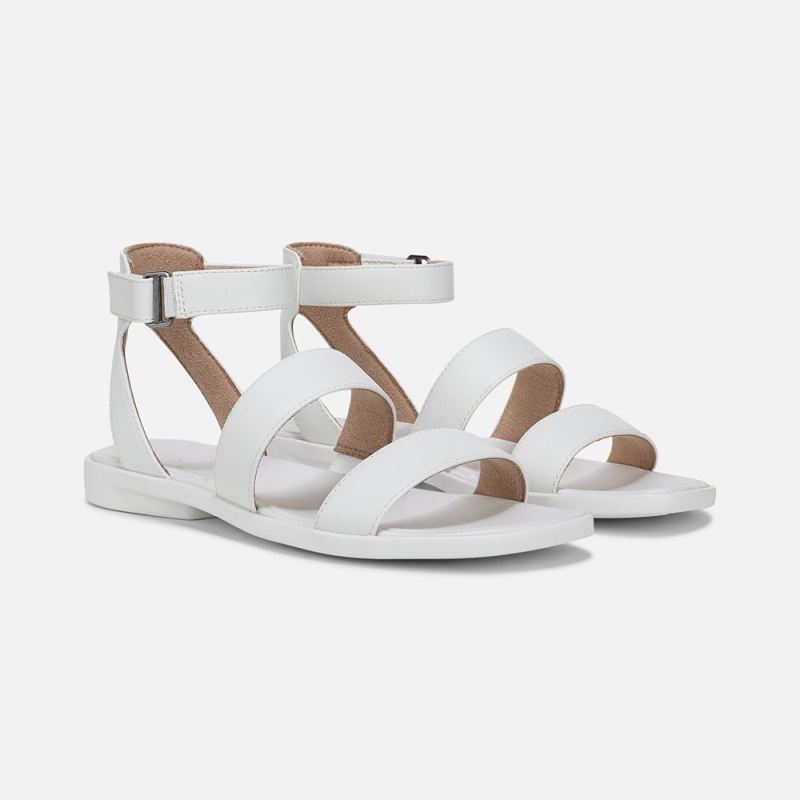 Naturalizer Women's SOUL Fiesta Strappy Sandal - White Faux Leather