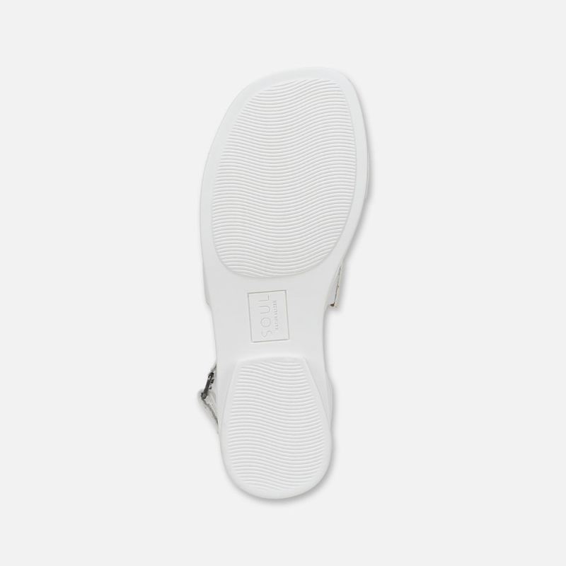 Naturalizer Women's SOUL Fiesta Strappy Sandal - White Faux Leather
