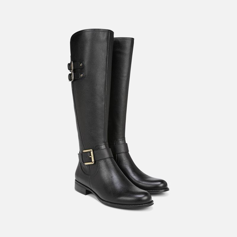 Naturalizer Women's Jessie Wide Calf Knee High Boot - Black Leather