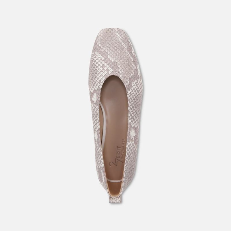 Naturalizer Women's 27 Edit Carla Flat - White Snake Pattern Leather