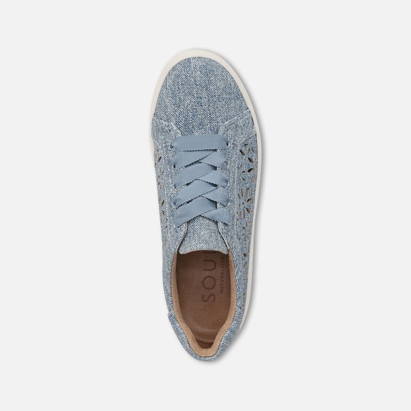 Naturalizer Women's SOUL Neela-Perf Sneaker - Light Denim Blue Fabric